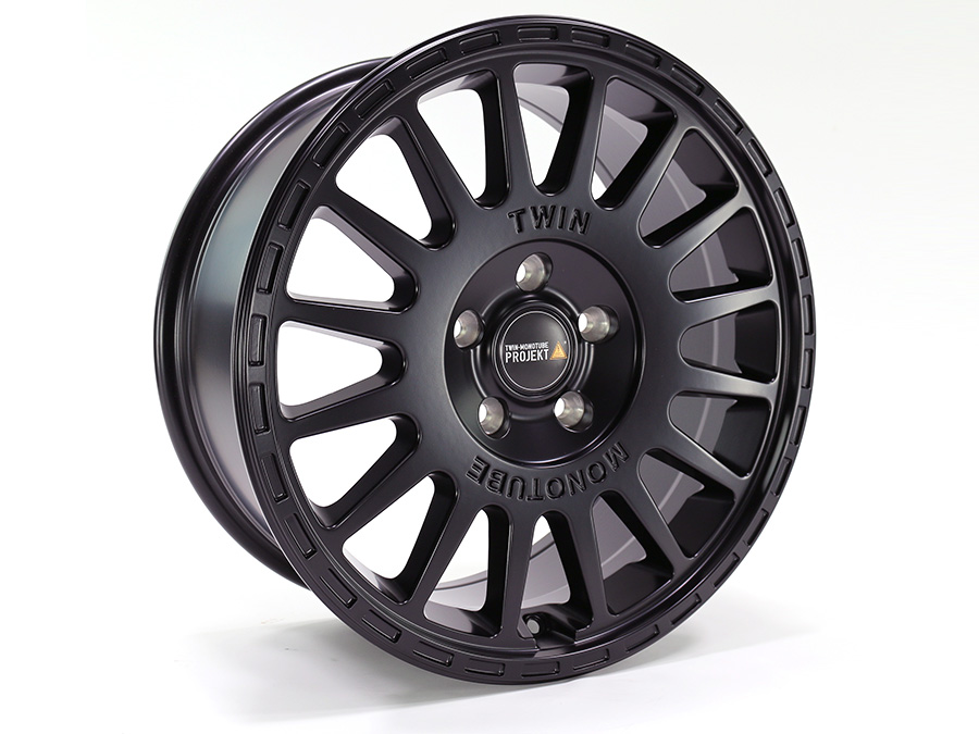 VW T5 T6 T6.1 CRAFTER TWIN-MONOTUBE-PROJEKT-AT2, 8X18 ZOLL IN SEIDENMATT-SCHWARZ