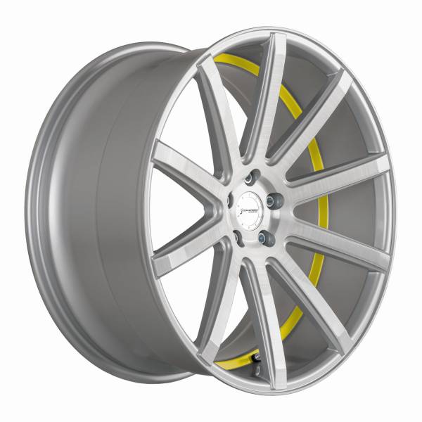 CORSPEED DEVILLE Silver-brushed-Surface/ undercut Color Trim gelb 10,5x20 5x112 Lochkreis