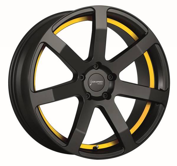 CORSPEED CHALLENGE Mattblack Puresports / undercut Color Trim gelb 8,5x19 5x108 Lochkreis