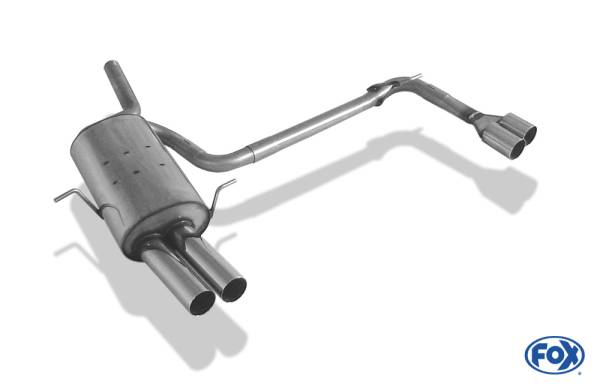 Fox Sportauspuff passend für BMW E46 316/ 318 Endschalldämpfer Ausgang rechts/links - 2x76 Typ 10 re