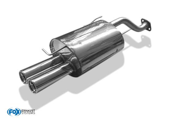 Fox Sportauspuff passend für Honda Civic VI - Fastback MA8/MB2 Endschalldämpfer zweiflutig - 2x76 Ty