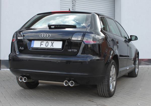 Fox Sportauspuff passend für Audi A3 - 8P Sportback Endschalldämpfer Ausgang rechts/links - 2x76 Typ