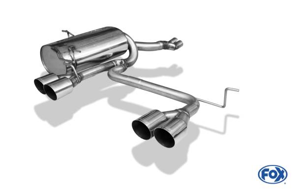 Fox Sportauspuff passend für BMW E46 320/ 323/ 325/ 328/ 330 M3-Optik Endschalldämpfer Ausgang zentr
